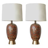 Pair of 1950's Italian Ceramic Lamps