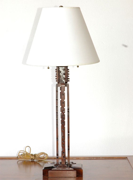 "Le Sudan" - African Tribal Inspired Carved Wood Table Lamp
