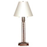 "Le Sudan" - African Tribal Inspired Carved Wood Table Lamp