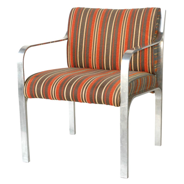 Polished Aluminum Arm Chair For Sale