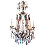 Silvered Bronze Crystal Chandelier