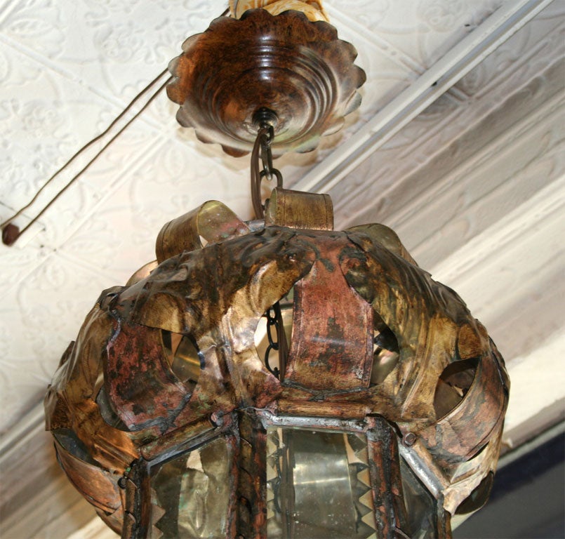 Brass Pair of Very Large Venetian Lanterns For Sale