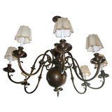 Large Dutch Bronze Chandelier