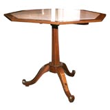 19th Century mahogany octagonal table with white marble top