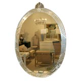 Lucite and Mahogany Wall Mirror by Grosfeld House