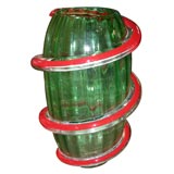 Green and Pink Murano Glass Vase