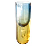 Large Cenedese murano vase  incalmo glass with bubble.