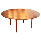 Danish round rosewood dining  table with extentions