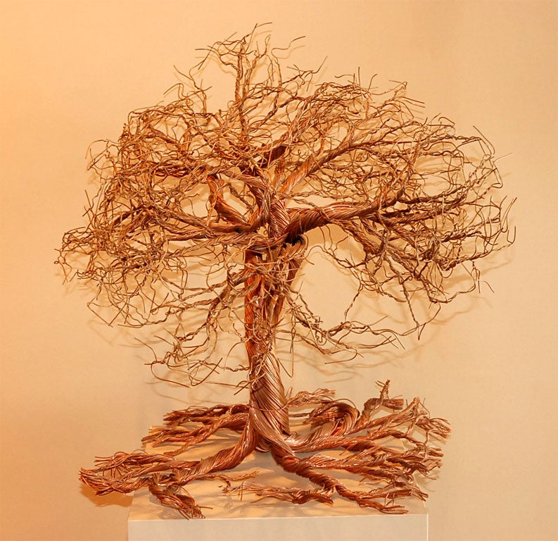 Copper Wire Tree Sculpture