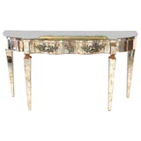A Beautiful Serpentine-Front Mirrored Console Table