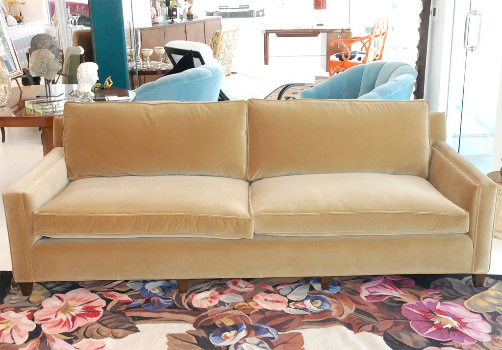 American A Velvet Upholstered Sofa Designed by William Haines