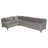 A Stunning Loose Cushion Sectional Sofa Upholstered in Mohair