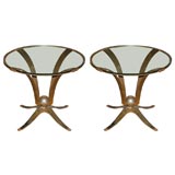 Pair of 1950
s bronze sidetables
