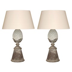 Pair of Lamps Made from Zinc Ornaments