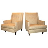 Pair of High Back Club Chairs designed by Edward Wormley
