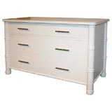Chest of Drawers in White Lacquer with Nickel Pulls