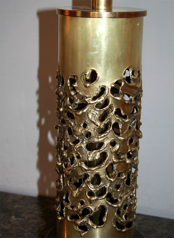 R. Stanton Table Lamps Pair Mid-Century Modern Sculptural Brass, 1974 For Sale 1