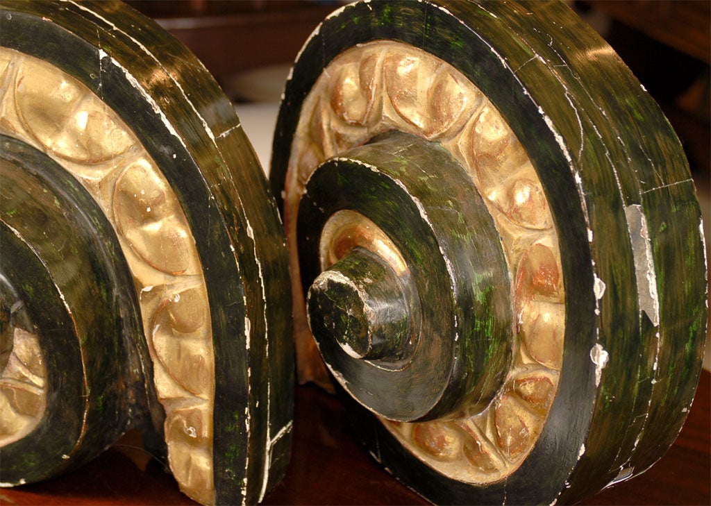 Pair of 19th Century Black and Gilt Scrolled Italian Fragments 1