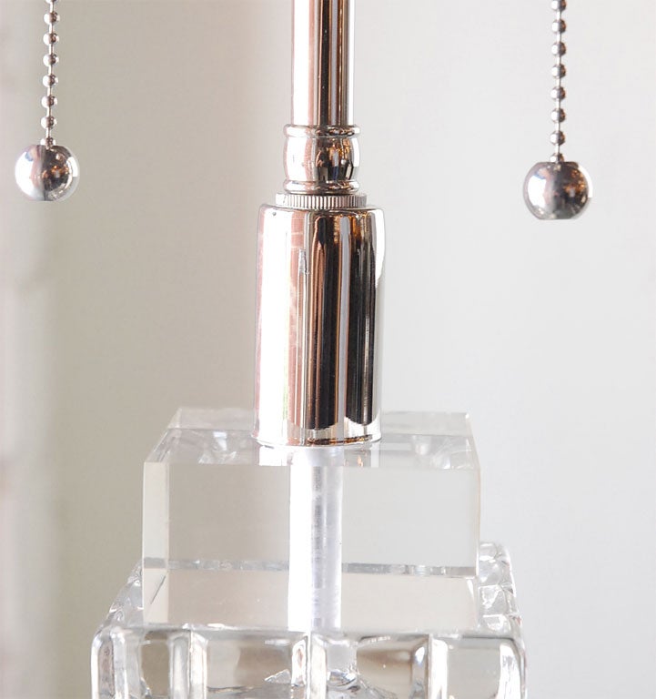 Pair of Glass Block Floor Lamps 2