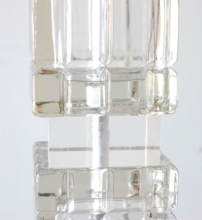 Pair of Glass Block Floor Lamps 3