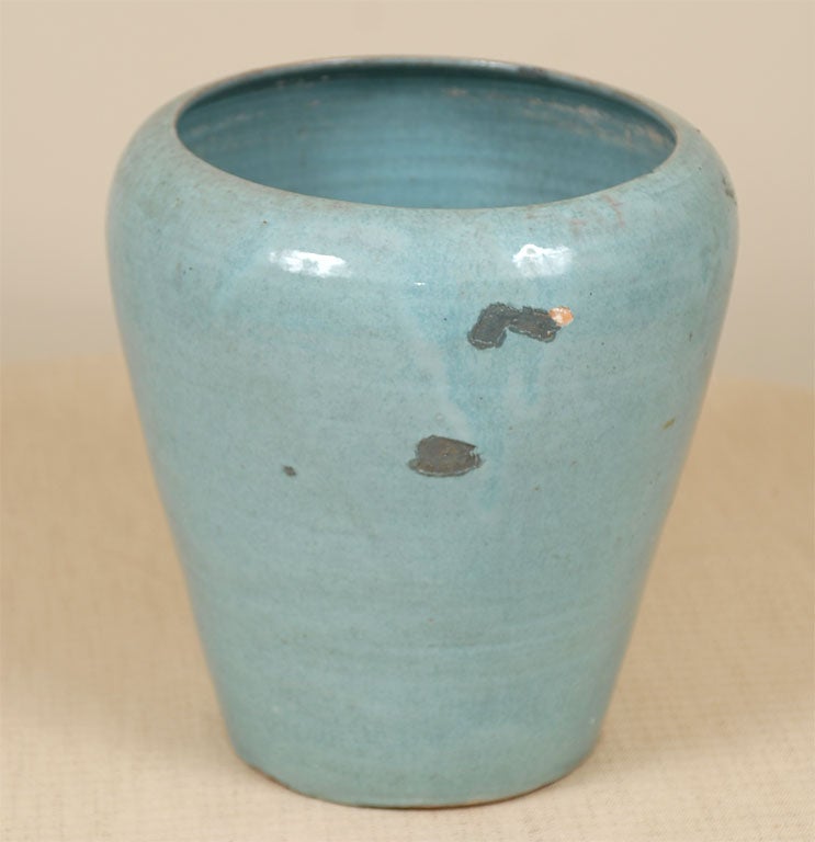 Mid-20th Century A. R. Cole Pottery Huge Turquoise Vase, North Carolina