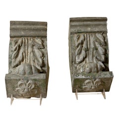 Pair of Late 19th or Early 20th century Zinc Corbels