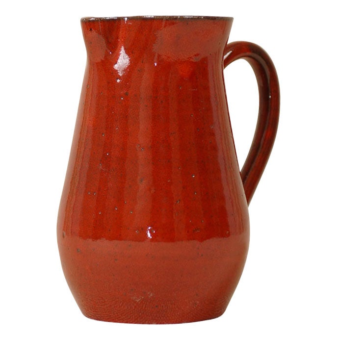 Red Pottery Pitcher by Cole Pottery, N.C. artist Kenneth George
