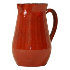 Vintage Red Pottery Pitcher by Cole Pottery, N.C. artist Kenneth George