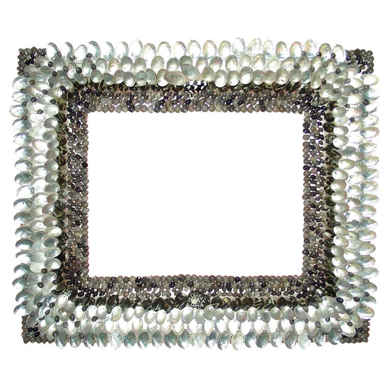 20th Century Frame for a Mirror Made with Shells by Frédérique <br /

Lombard Morel créations<br /
 For Sale