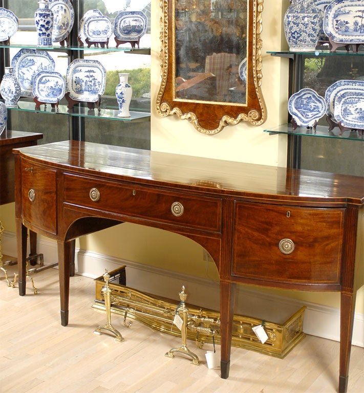 Inlaid Mahogany Bowfront Sideboard, c. 1790