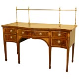Antique George III Mahogany Sideboard with Brass Gallery Rail