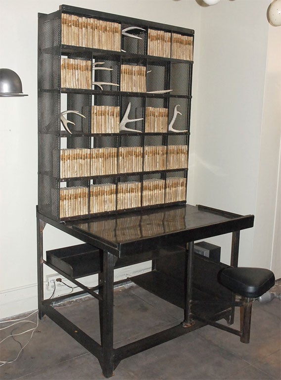 Polished Steel Post Office Desk