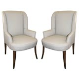 Pair Mid Century Wing Chairs
