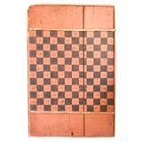 19THC  GAME BOARD SALMON AND BLACK