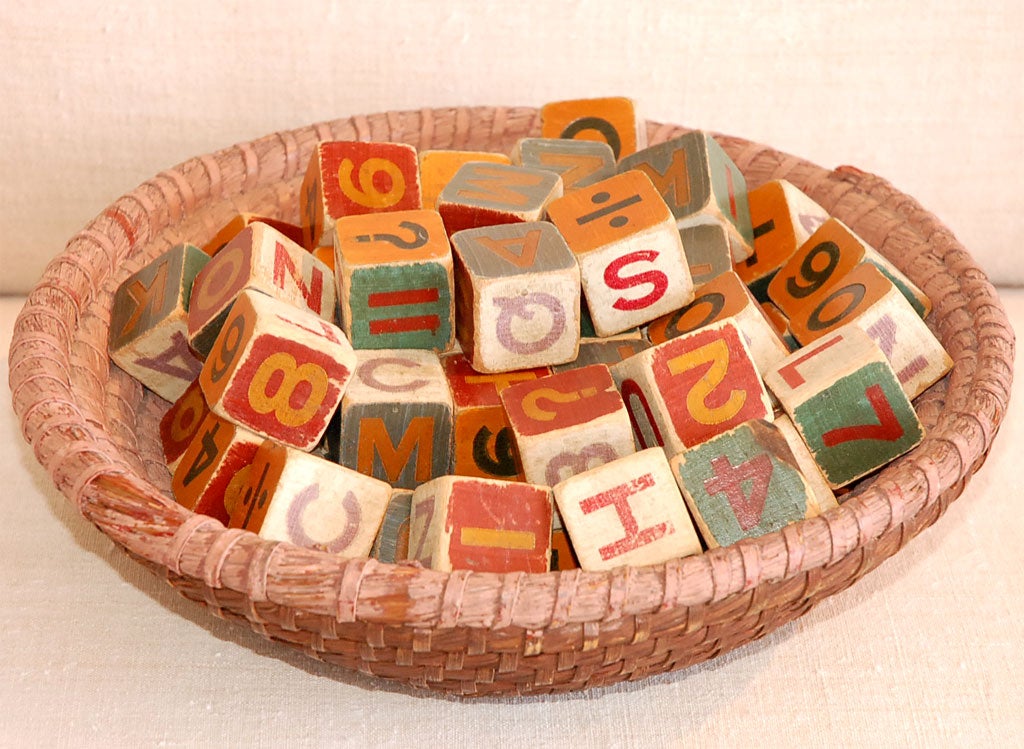 SET OF ORIGINAL PAINTED CHILDRENS  BLOCKS