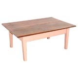 19THC ORIGINAL  PINK PAINTED  FARM/COFFEE TABLE FROM  NEW ENGLAN