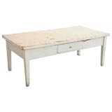 Antique 1920 ORIGINAL WHITE PAINTED COFFEE TABLE FROM PENNSYLVANIA