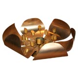 Large Brass Flower Light Fixture