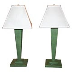 Pair of Shagreen Lamps 1