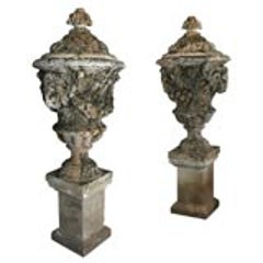 Pair of Impressive Stone Urns 2