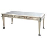 Stainless Steel, Leather and Bronze Mounts Desk