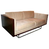 Vintage Milo Baughman rosewood and chrome 2 seat sofa-1960's
