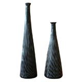 #3903 Pair of Black Vases by Mario Ticco for VeArt