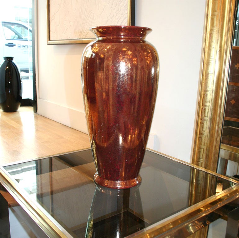 #3944 Tall 'Scheurich' Red Ceramic Vase