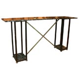 #3952 Metal and Marble Console Table