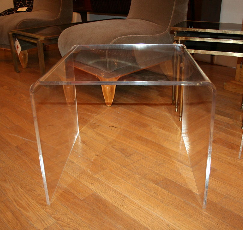 Mid-20th Century #3942 Group of Three Lucite Waterfall Nesting Tables