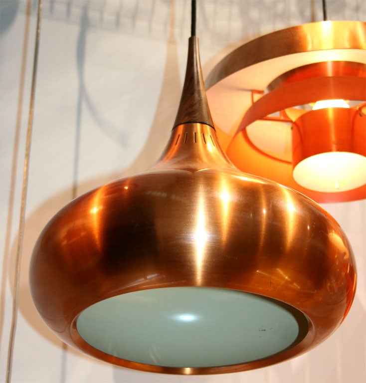 Mid-20th Century Copper and Rosewood Orient Pendel by Jo Hammerborg