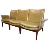 Rosewood  and Leather Sofa by Finn Juhl