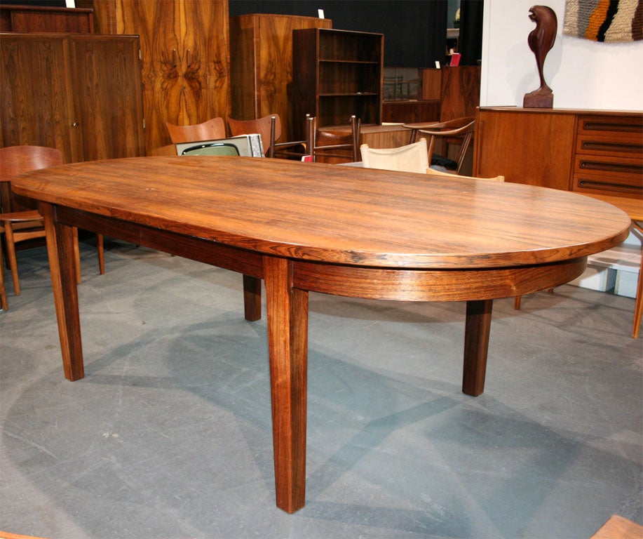 Large Expandable Rosewood Oval Dining Table 8' - 16' at 1stDibs