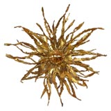 1970'S GILDED IRON WALL SCONCE